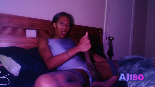 Aj180 bursts through her clothes in purple dream spandex