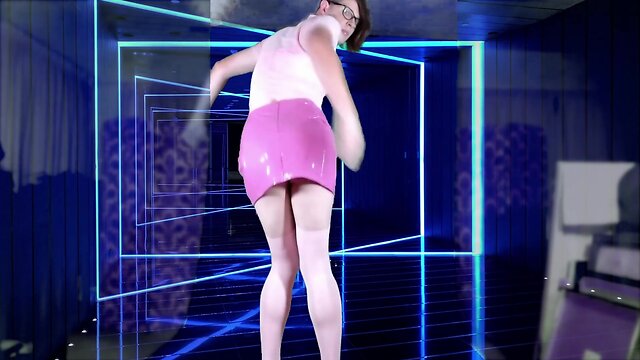 Trans crossdresser gurl striptease lap dance and riding sextoy