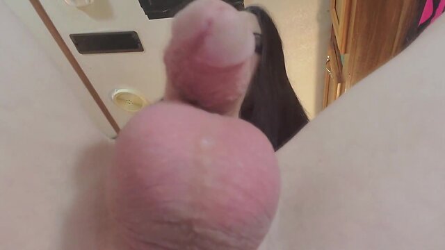 She-Male ball obsession extreme closeups pov