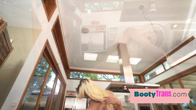 Large titted transsexual in fishnets anally drilled by bbc