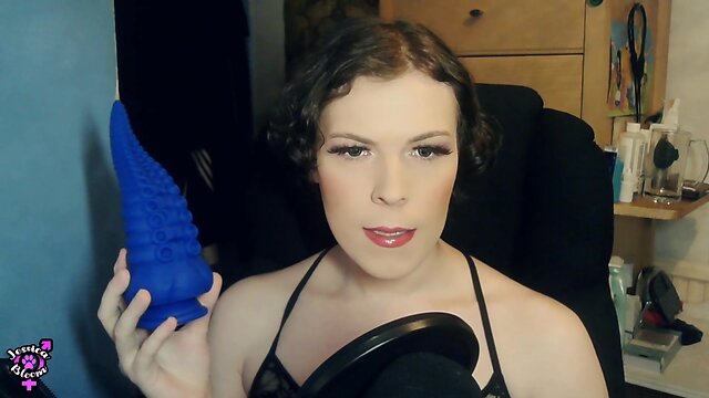 Jessica bloom riding monster dildos multiple anal orgasms in chastity