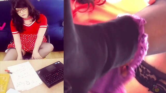 Under my desk whore, trans joi