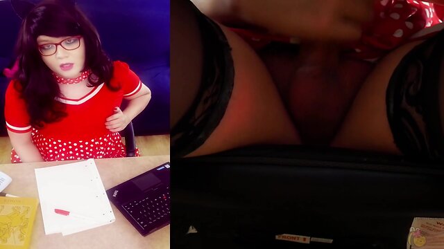 Under my desk whore, trans joi