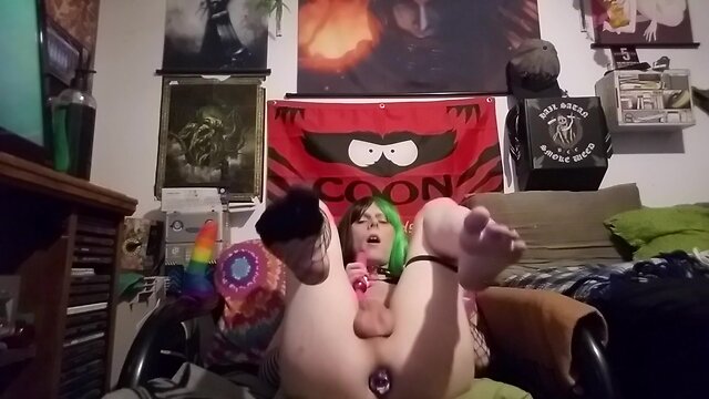 Trans baby solo handjob