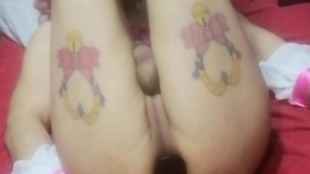 Big Ass Latina Shemale`s Sissy Chastity Solo: Watch Her Cum All Over!