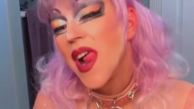 Beautiful Femboy Crossdresser Smoking - Seductive Femininity on Display