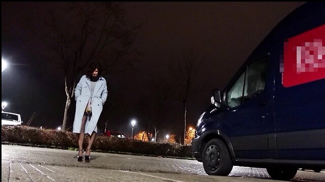 Wish granter: milk enema with latex and nylons in public