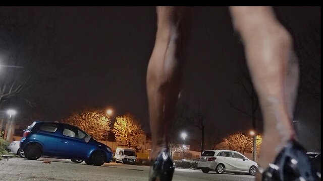 Wish granter: milk enema with latex and nylons in public