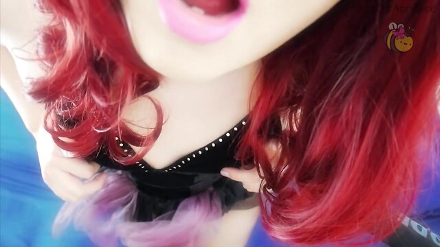 Spelling jerk off game with april bee