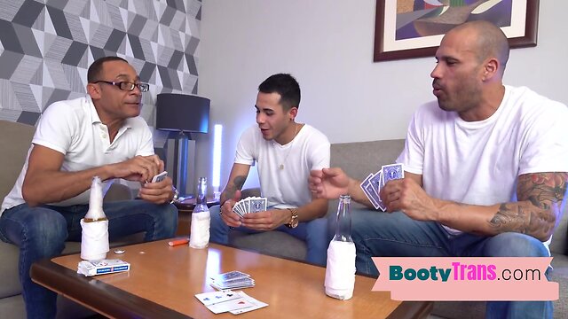 Trans latin with a enormous ass sucks and gets bred in gangbang