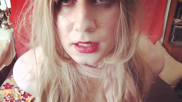 Fuckable blond chick shows you her anal plug and sweet talks to your ear