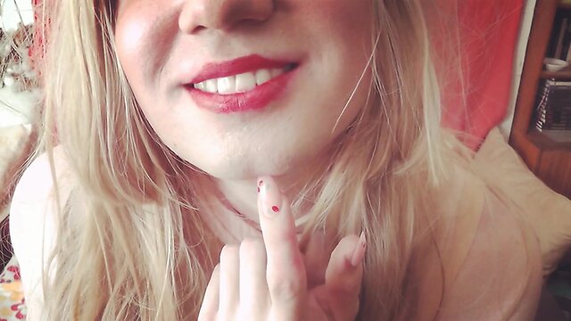 Fuckable blond chick shows you her anal plug and sweet talks to your ear