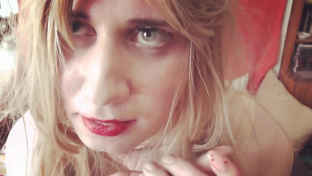 Fuckable blond chick shows you her anal plug and sweet talks to your ear