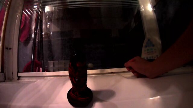 Swimsuit, pee, sextoy and a massive load