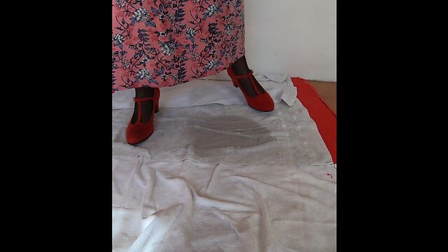 Sultry underwear pee soaked. peeing dress