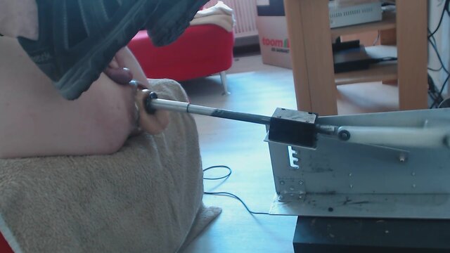 Davine enjoys machine pleasure with clitoral stimulation