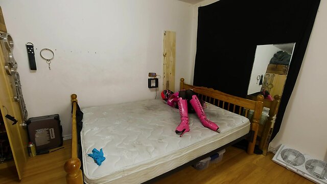 Bound Crossdresser Maid: Shemale BDSM and Chastity Fun!