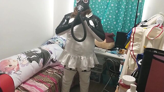Pvc penguin cosplay gasmask breathplay CD hump inflatable