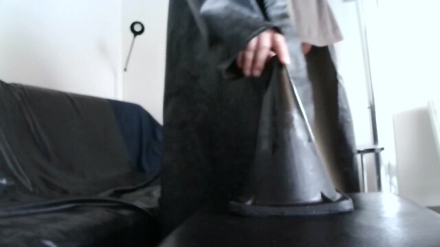 Or teeny.latex-clad nun licking massive sextoy insertion