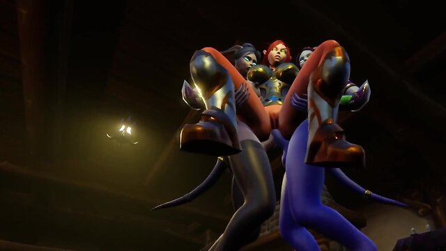 Futa trio warcraft parody: double demon edition