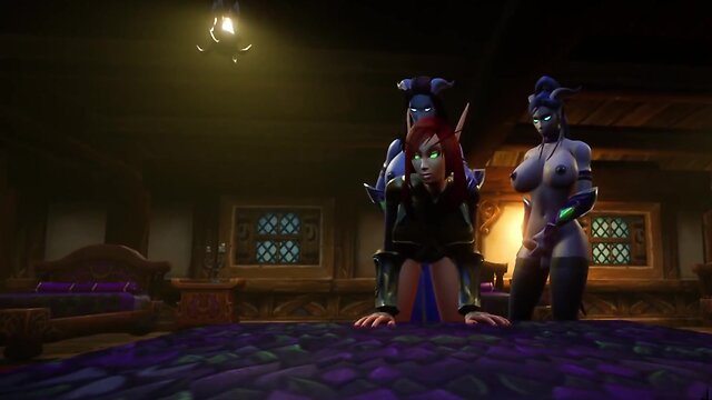 Futa trio warcraft parody: double demon edition