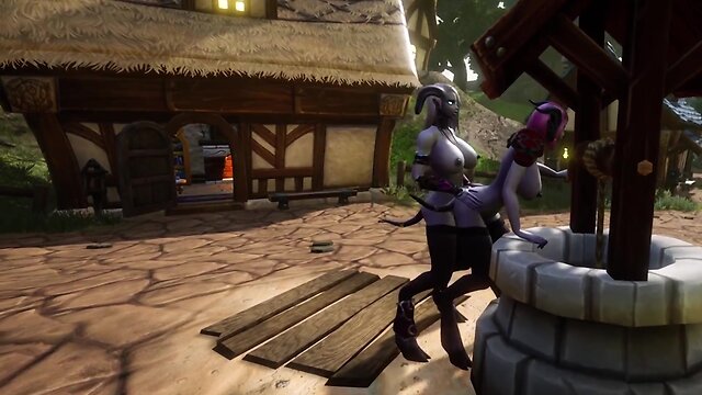 Draenei futa fucks draenei on wishing well: warcraft porn parody