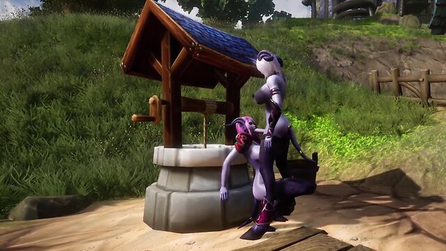 Draenei futa fucks draenei on wishing well: warcraft porn parody