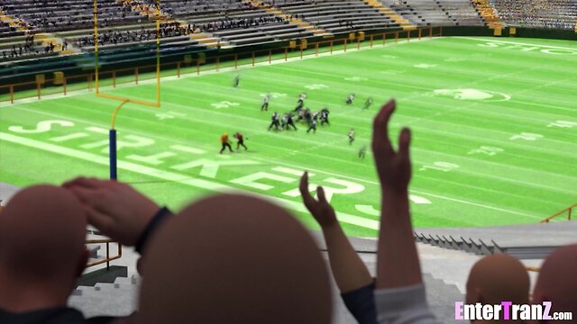 Trans freak with enormous butt takes football players long hard pecker