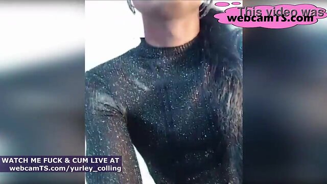 Splendid tgirl with large ebony prick live