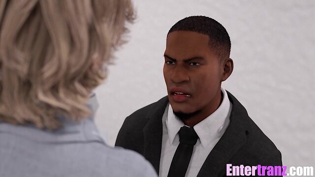 Trans female takes bbc in office