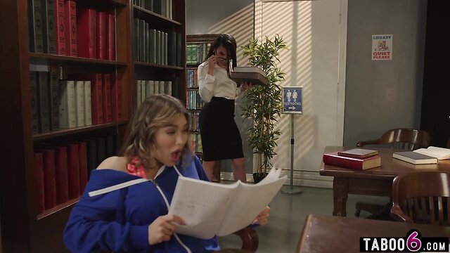 Emma rose and kasey kei tag team avery jane with shemale librarians