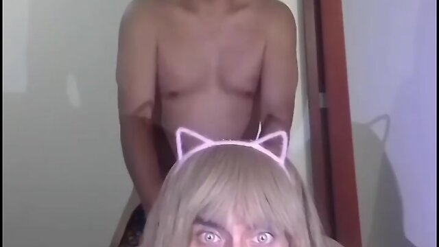 A Bareback Debut: Trans Teen`s Raw Anal & Cum Swallow