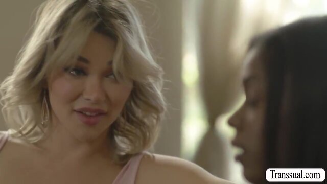 Ebony fucked by ladyboy partner