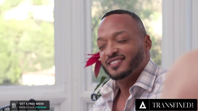 Tori easton teases ebony boyfriend with pantyhose before cumming on his face