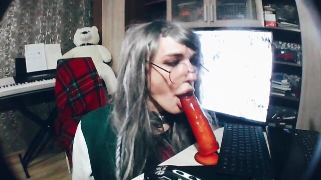 Demonstrating the depth of my throat while feeling shy