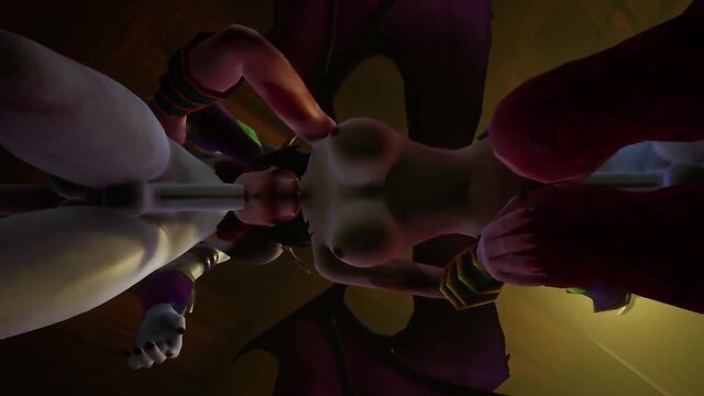 Futa draenei and demon threesome: warcraft porn parody