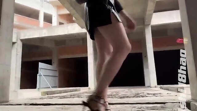 Construction workers sissy walk with cumshot