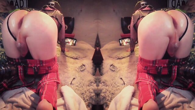 Double trouble tiffany gapping ass on xxl extreme anal dildo