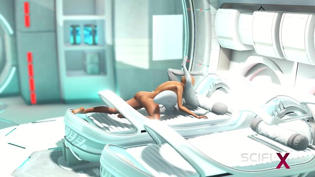 Futa alien experiments in sci-fi lab