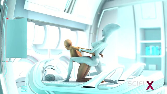 Futa alien experiments in sci-fi lab