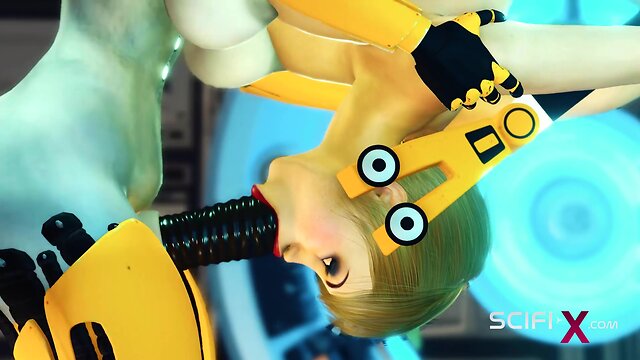 Young Hottie Cuffed and Getting Pleasurably Fucked in Sci-Fi BDSM Scene