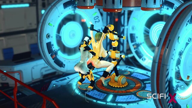 Young Hottie Cuffed and Getting Pleasurably Fucked in Sci-Fi BDSM Scene