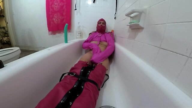 Exploring Limits and Achieving Orgasms: Solo Shemale in a Straight Jacket