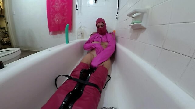 Exploring Limits and Achieving Orgasms: Solo Shemale in a Straight Jacket