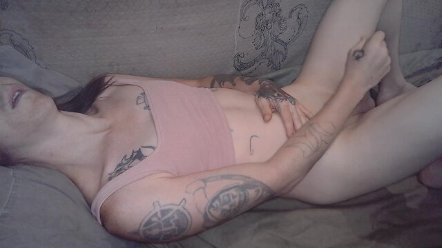 Masturbating and facial ejaculation