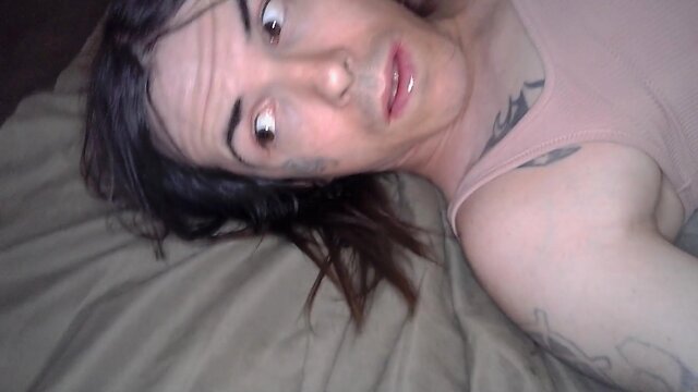 Masturbating and facial ejaculation