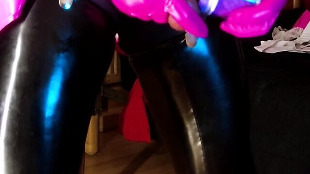 Self bondage predicament of a sissy maid