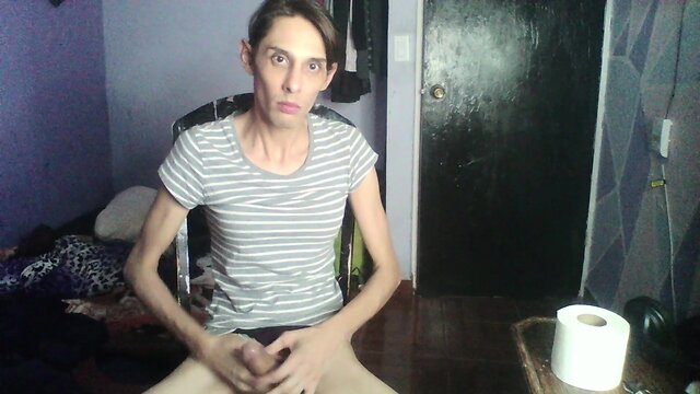 Removing makeup while masturbating