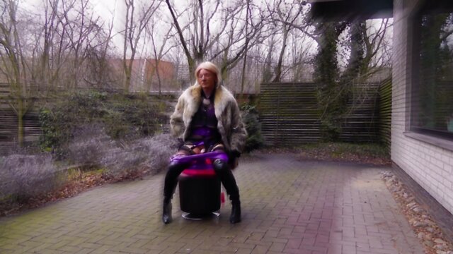 Fur-clad anal slut in boots