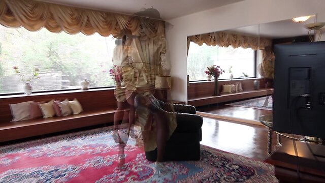 Chantal dazzles in pleated satin gown